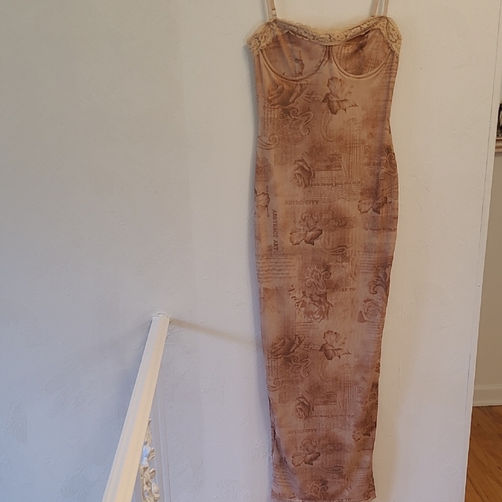 New SHEIN Brown Floral Maxi Dress